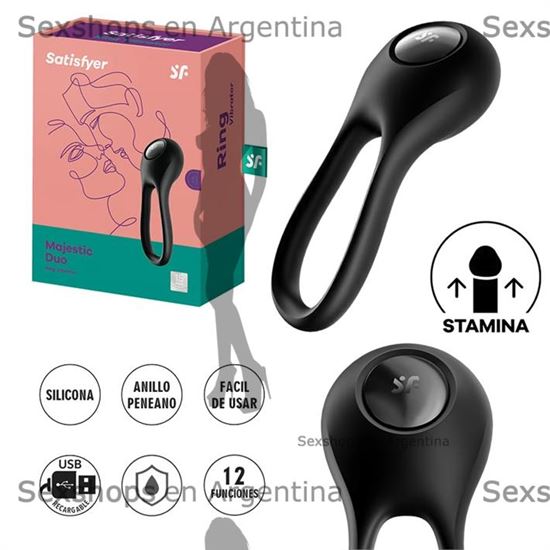 Majestic Duo Anillo para el pene de silicona innovador y flexible